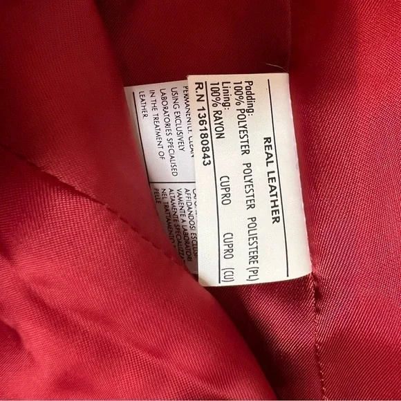 Salvatore Ferragamo Women’s Red Authentic Leather Jacket Vintage Size 8 EU42
